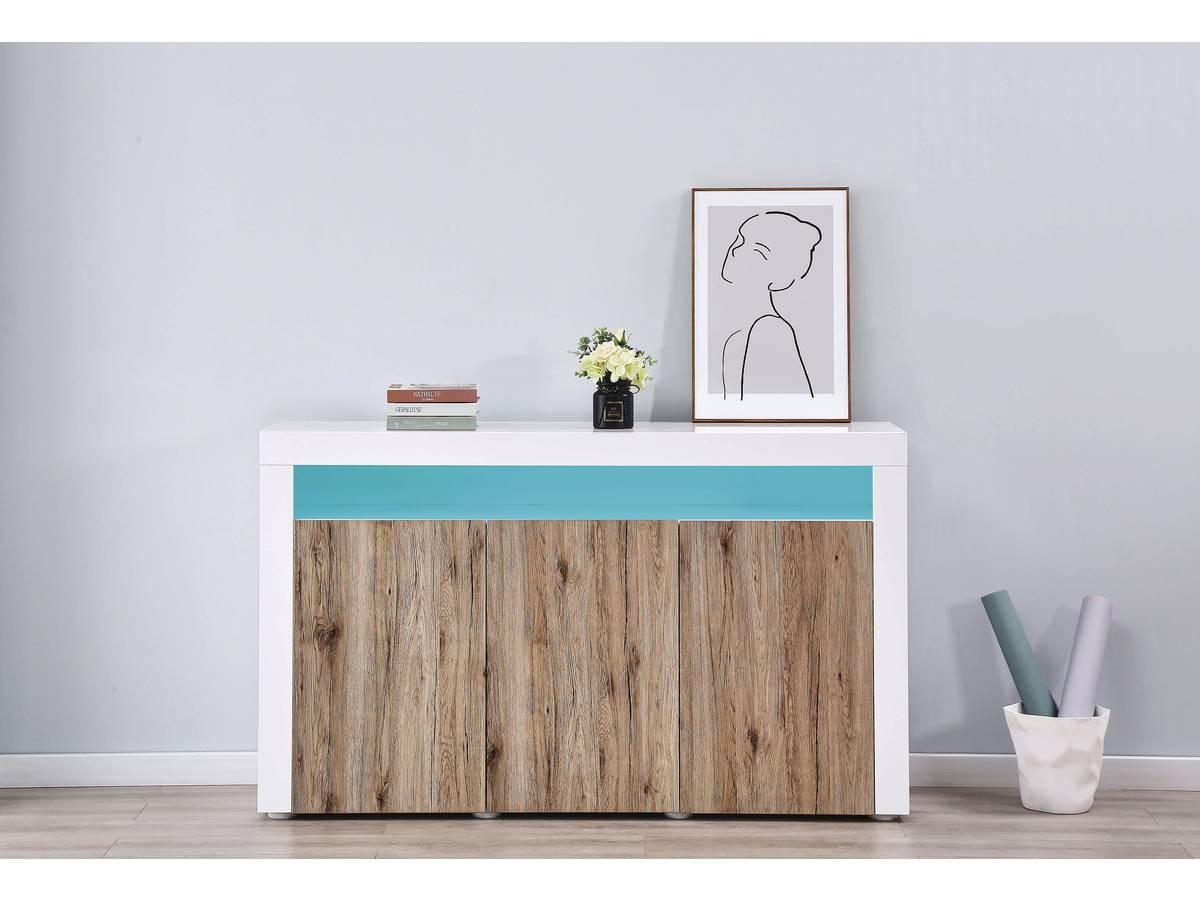 BUFFETSCHRANK bogota Eiche / weiß lackiert - Hellbraun, Holzwerkstoff (155/92/40cm) - Habitat Garten