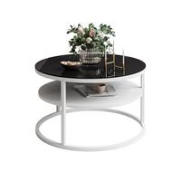 COUCHTISCH CIRI SLIM GLASS mit Regal - Schwarz/Weiß, Glas (60/60/41cm) - Lookway