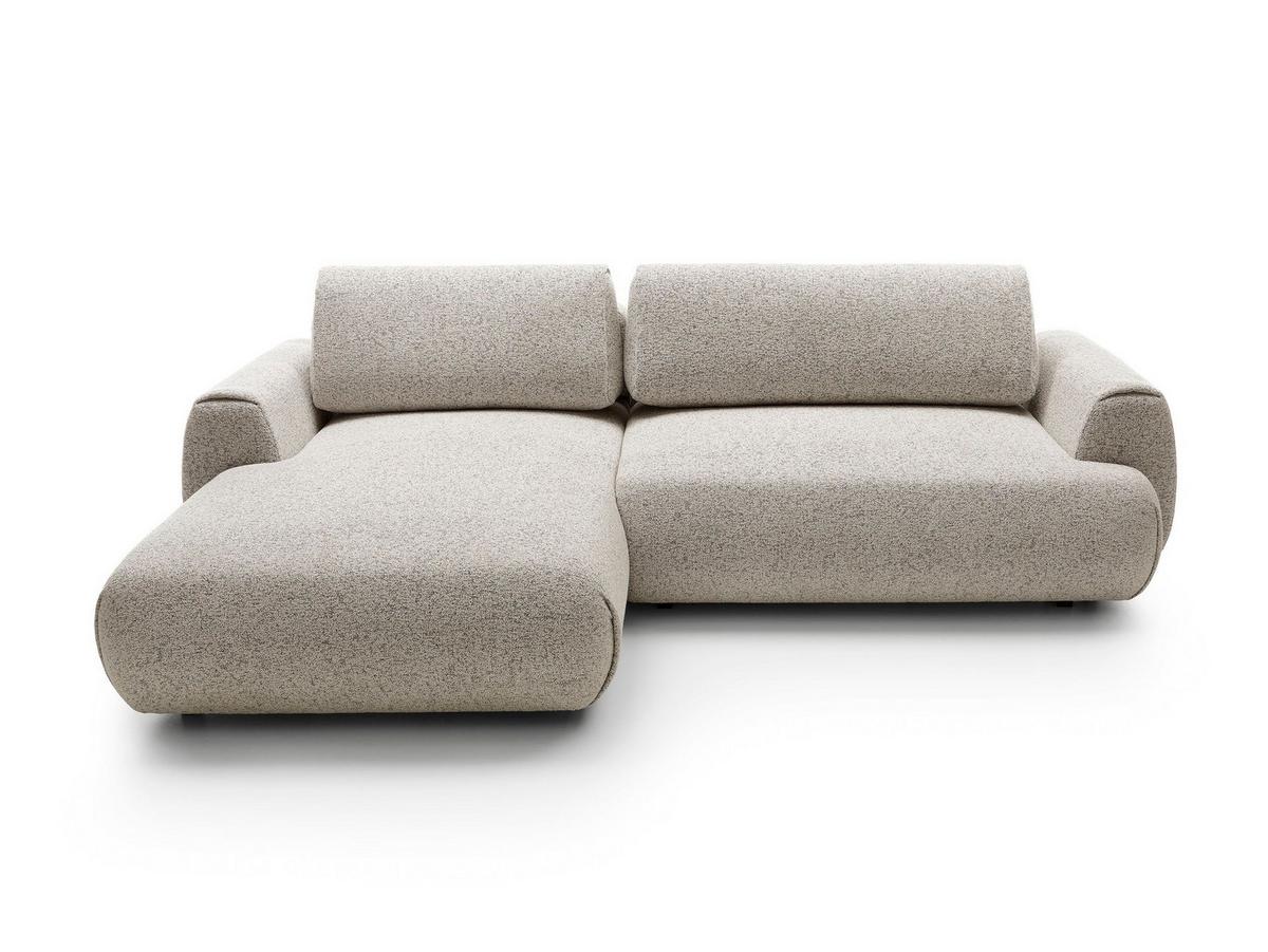 ECKSOFA ZEST Beige Geflochtener Stoff mit Schlaffunktion - Beige, Holz (270/167cm) - MASSENO