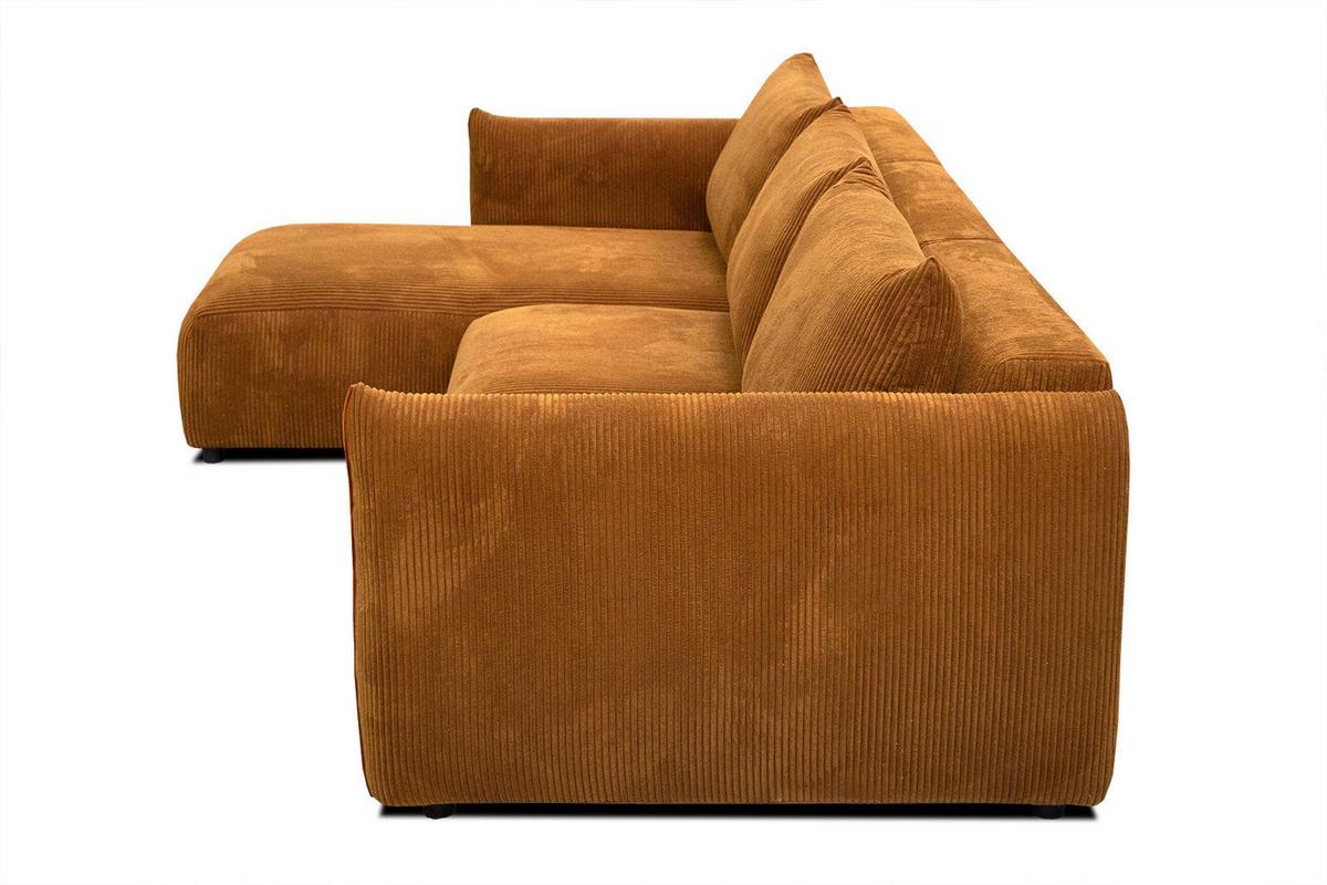 ECKSOFA TAUER 5-Sitzer, honig - Schwarz/Honig, Holzwerkstoff/Kunststoff (173/294cm) - Wozimo
