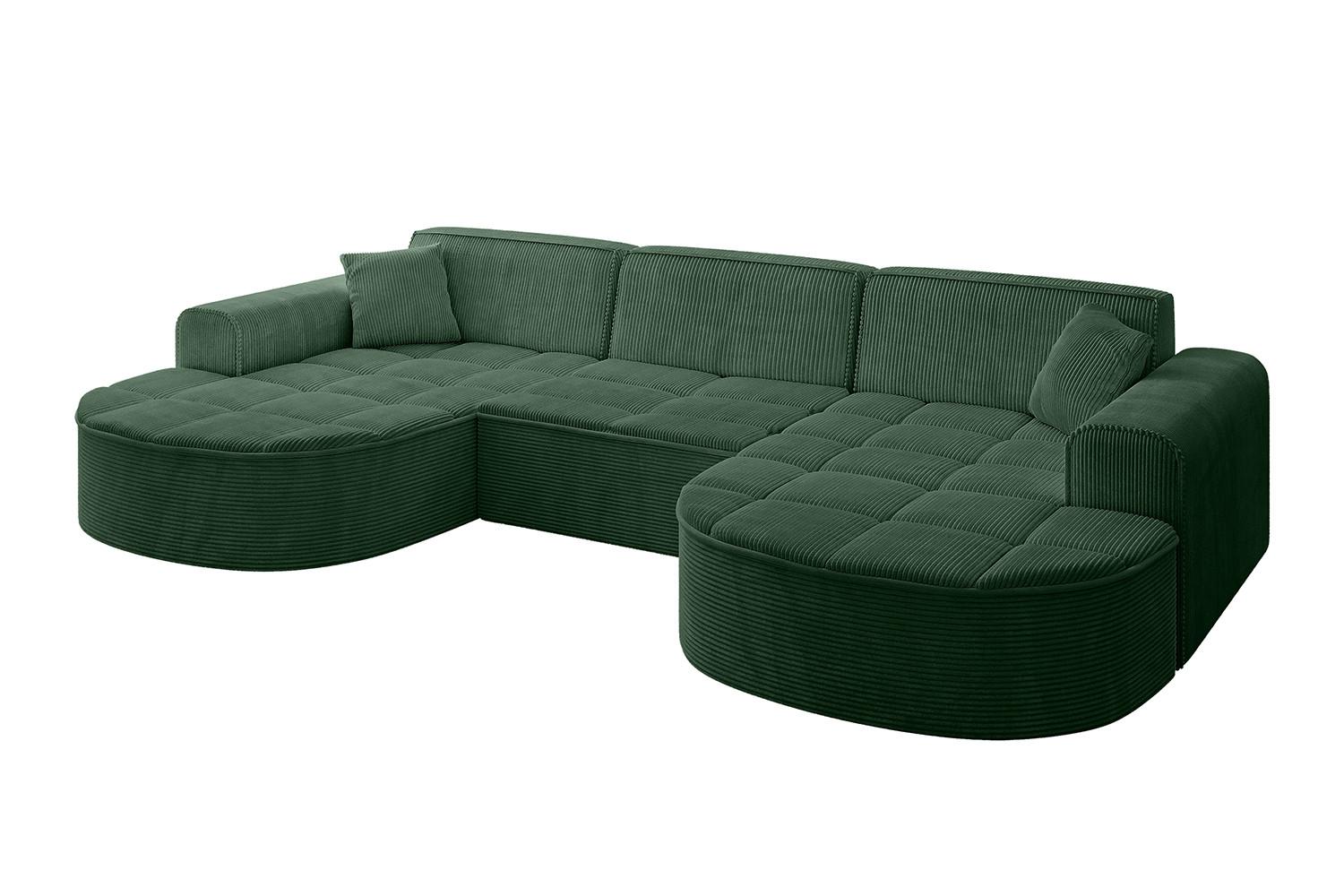 WOHNLANDSCHAFT TARO-U1 - 303x171x79,5 cm Grün - Grün, Holzwerkstoff/Textil (303/79.5/171cm) - ALTDECOR