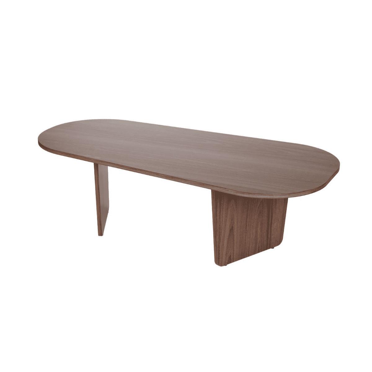 COUCHTISCH mit abgerundeter Tischplatte L130 cm 65/130/40 cm - Naturfarben, Holzwerkstoff (70/65/40cm) - Calicosy