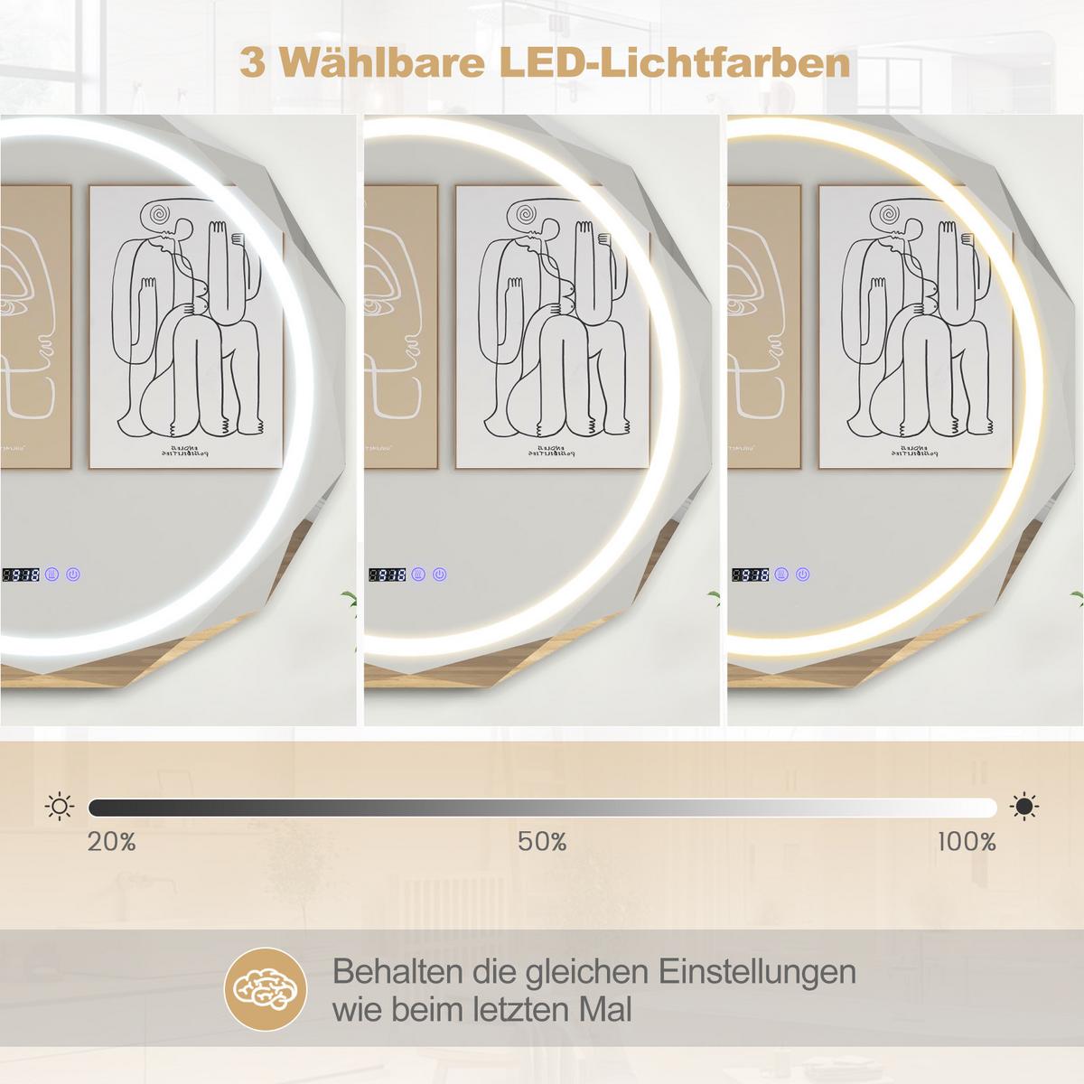 BADEZIMMERSPIEGEL Silber - Silberfarben, Glas (76/3.5/76cm) - COSTWAY