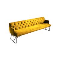 ESSZIMMERBANK CHARME Gelb Velvet - Currygelb/Gelb, Textil (206/85/68cm) - KAWOLA