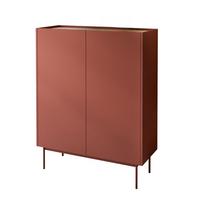 HOCHKOMMODE ESSENCE 2D KD97 Keramik Rot / Eiche Linea - Eichefarben/Rot, Holzwerkstoff (97/122/37cm) - Lookway