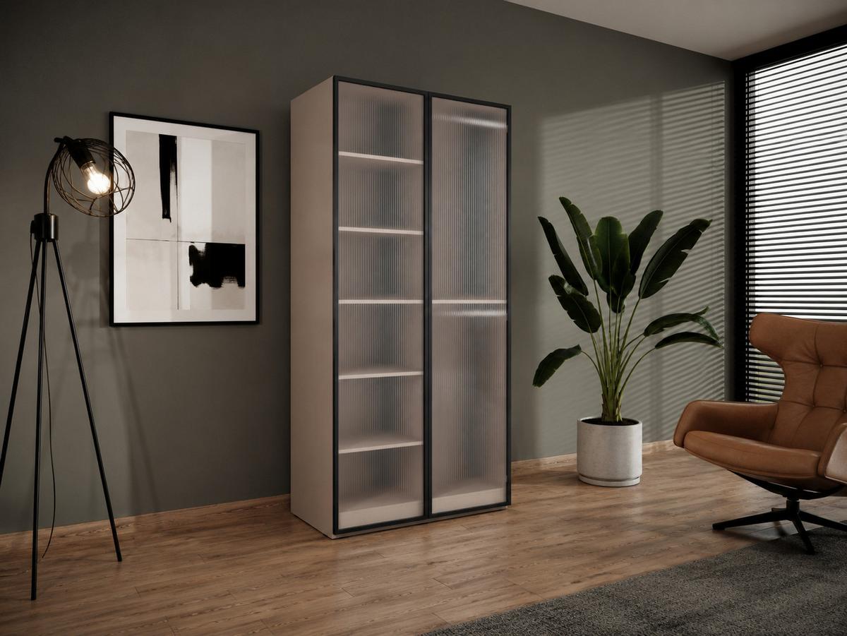 DREHTÜRENSCHRANK ATELIO 101/200/51 cm Modern Kleiderschrank 2-türig Beige - Beige, Holzwerkstoff (101/200/51cm) - MASSENO
