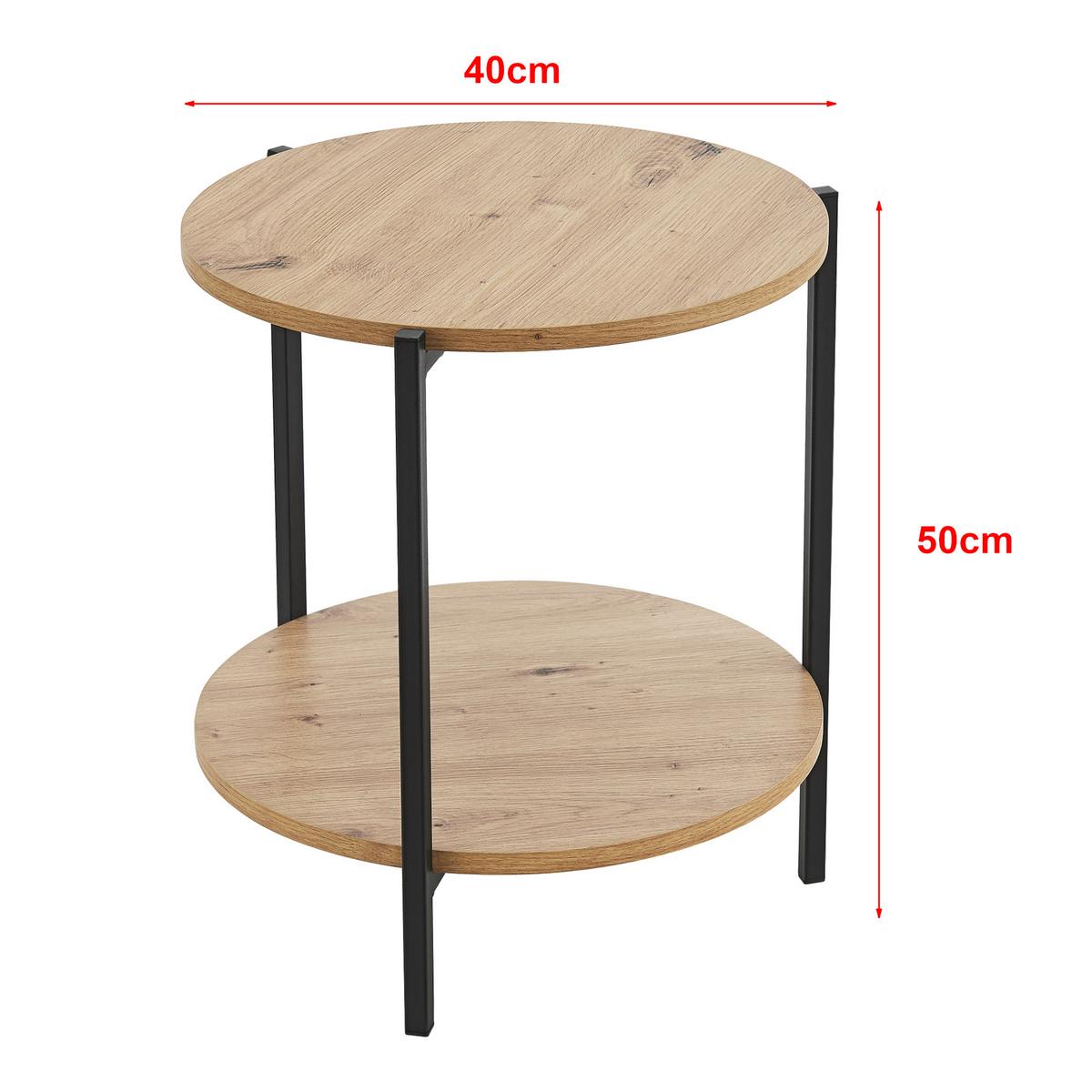 BEISTELLTISCH Kuopio - Schwarz/Braun, Holzwerkstoff/Metall (40/40/50cm) - [en.casa]