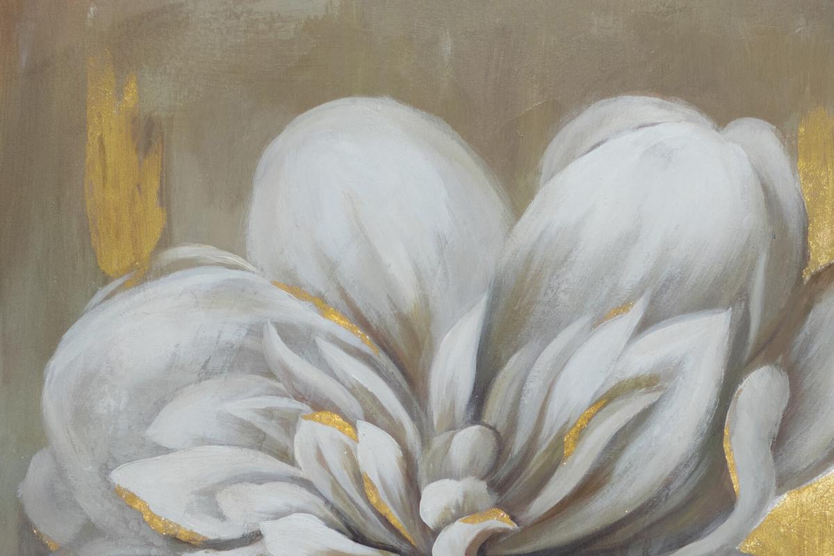 ACRYLBILD HANDGEMALT 72/102 cm - Beige/Weiß, Textil (72/102cm) - KUNSTLOFT