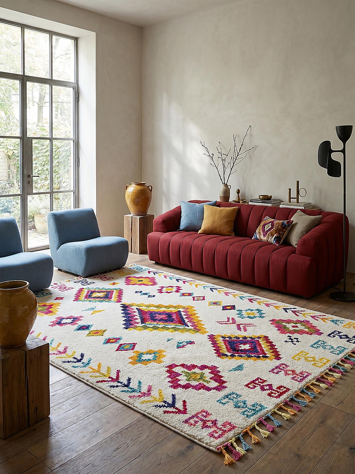 TEPPICH ARUN, geometrisch-abstrakt, aus Polypropylen, Bunt, 80 x 150 cm - Multicolor, Textil (150/80cm) - KADIMA DESIGN