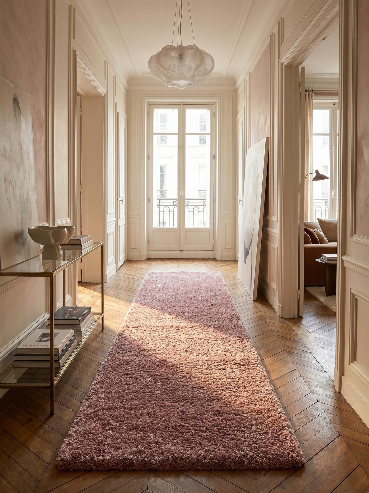 HOCHFLORTEPPICH SALZACH, einfarbig, aus Polypropylen, Rosa, 80 x 250 cm - Rosa, Textil (250/80cm) - KADIMA DESIGN