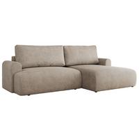 ECKSCHLAFSOFA TONO L Beige Struktur - rechts - Beige/Schwarz, Kunststoff/Textil (150/260cm) - MKS