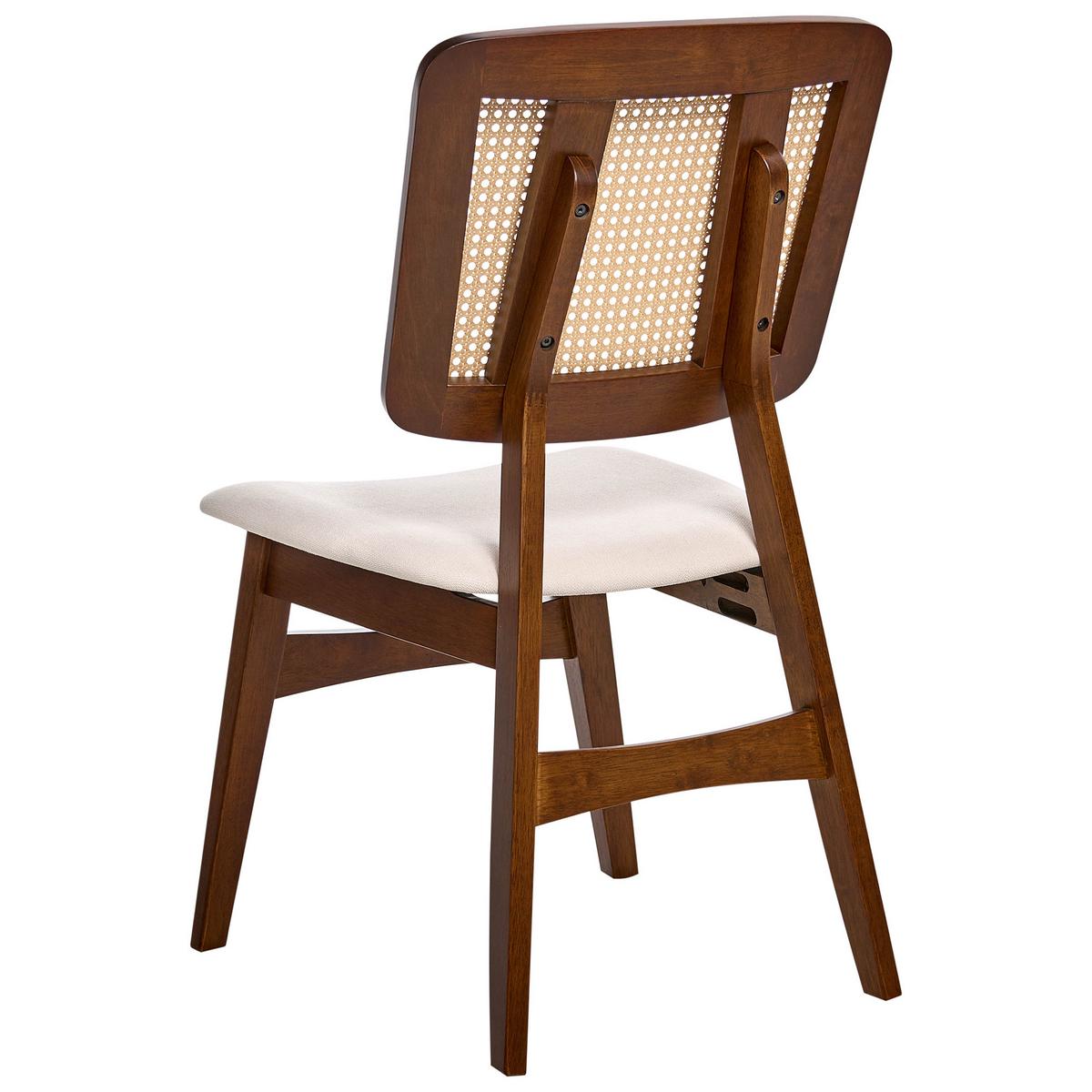 ESSZIMMERSTUHL 2er-Set Hellbeige/Dunkelbraun Alcova - Dunkelbraun/Beige, Holz (51/93/54cm) - Beliani