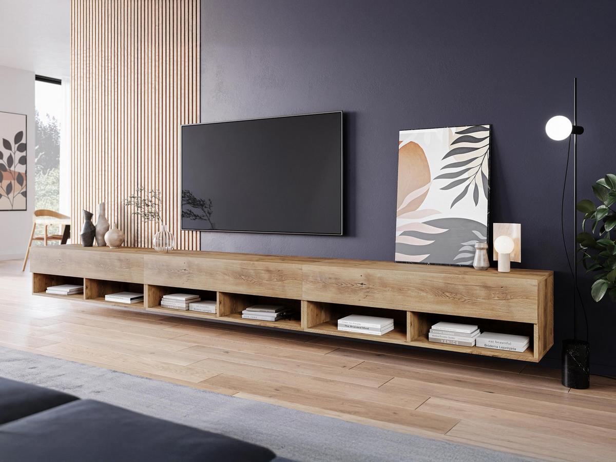 TV-LOWBOARD A300 mit weißer LED Beleuchtung - Braun, Holzwerkstoff (300/32/33cm) - MIRJAN24