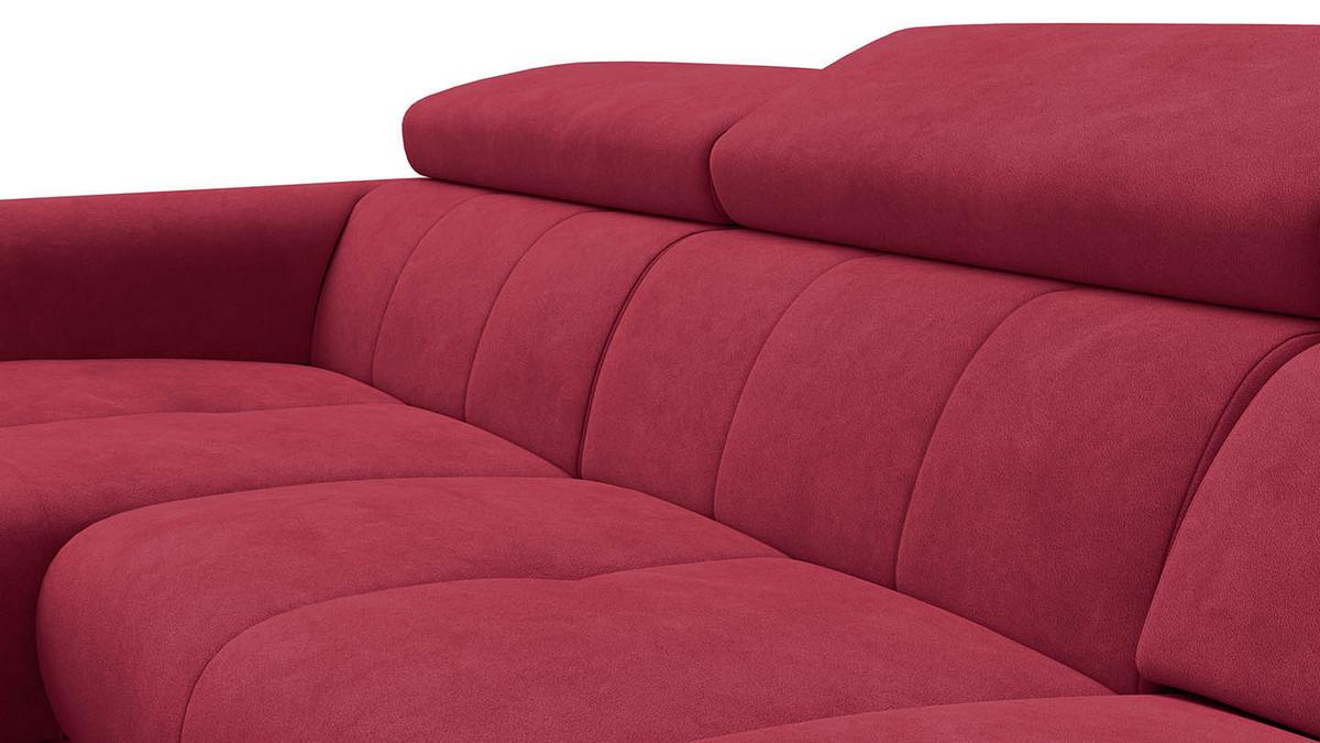 ECKSOFA RODEN 4-Sitzer mit Relax, rostrot, Veloursstoff - Rot, Holz/Textil (268/92cm) - Wozimo