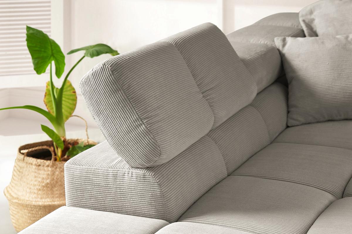 ECKSOFA NEVADA Grau Cord - Schwarz/Grau, Kunststoff/Textil (319/215cm) - KAWOLA