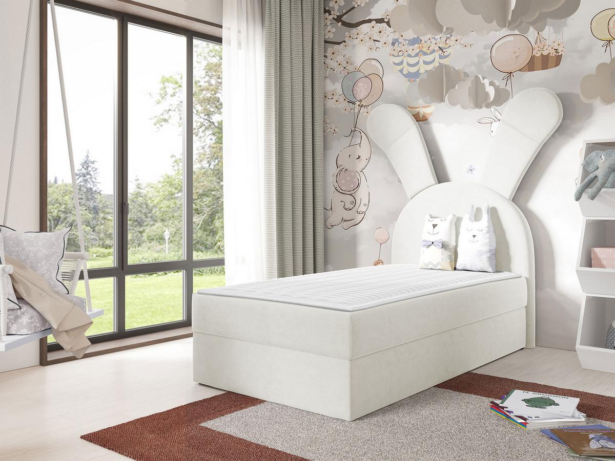 BOXBETT Bunny Light, Seite: Links - H3 - Creme/Schwarz, Holz/Textil (100/200cm) - MIRJAN24