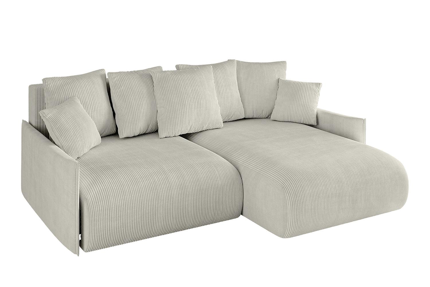 ECKSOFA Ottomane rechts ONESK-L -v1 216x177x72 Creme Cord - Ecru/Creme, Holzwerkstoff/Kunststoff (177/216cm) - ALTDECOR