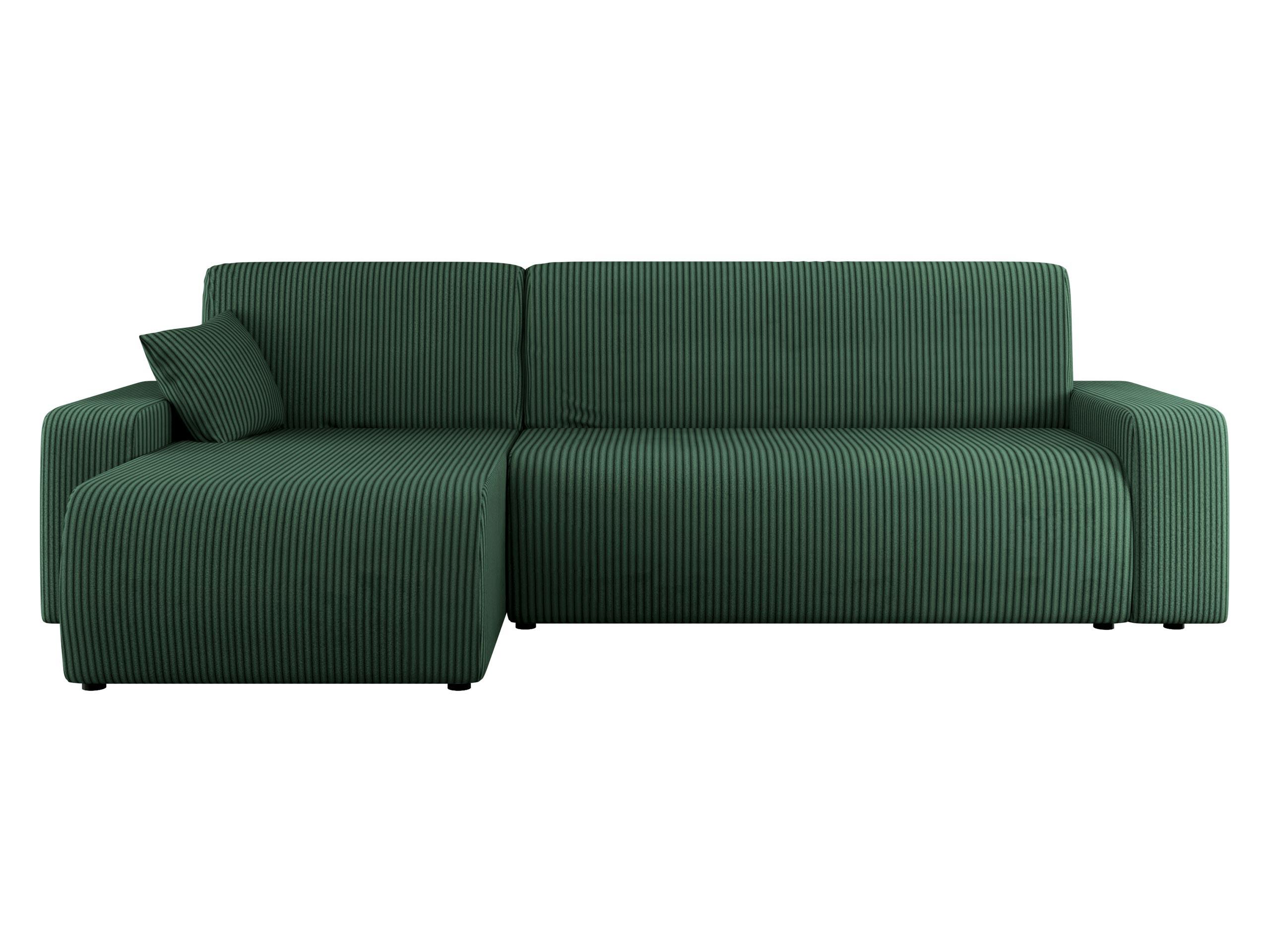 ECKSOFA Piano L Cord - Schwarz/Grün, Holz/Kunststoff (244/145cm) - MIRJAN24