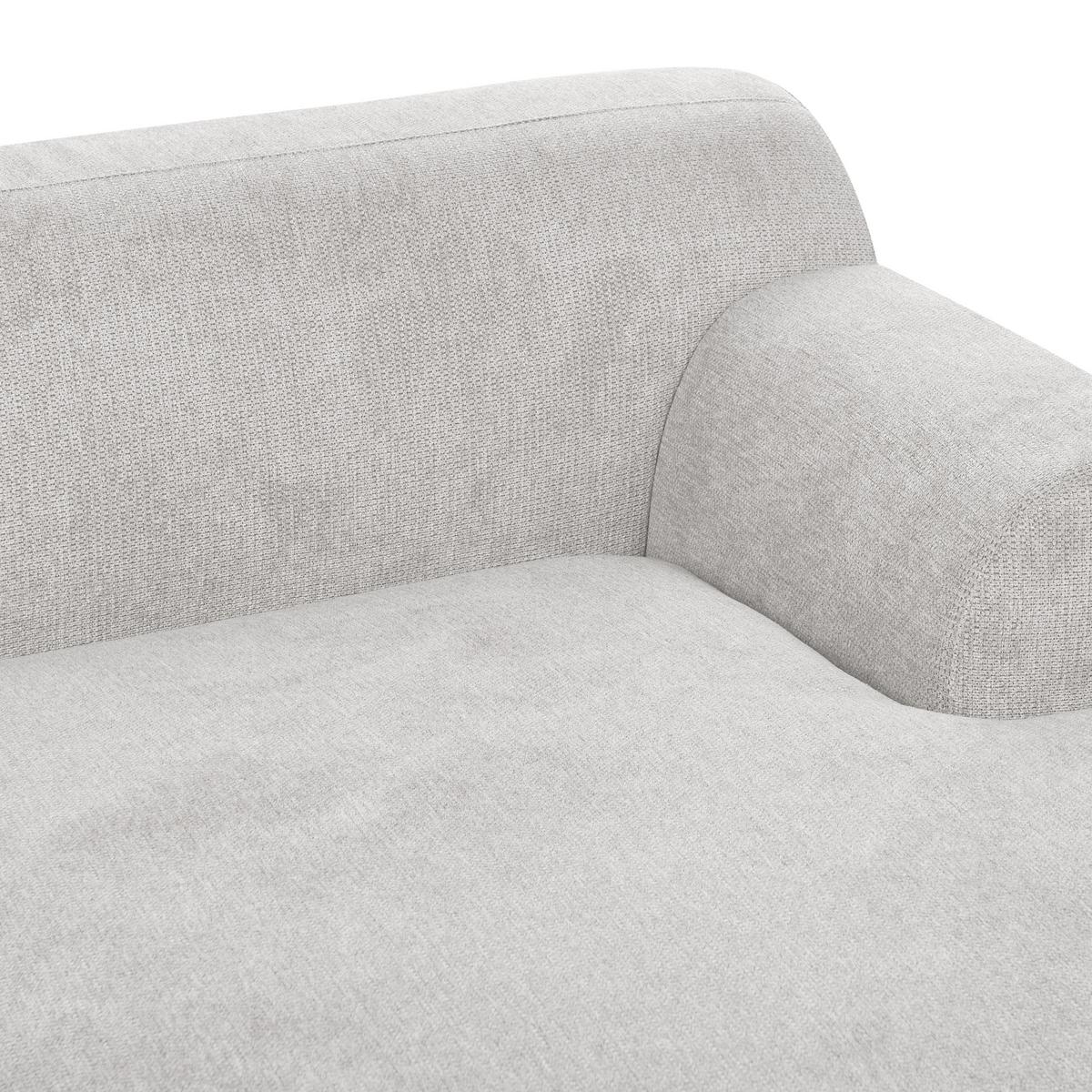 ECKSOFA 3-Sitzer Stoff Hellgrau linksseitig Holt - Hellgrau, Textil (241/159cm) - Beliani
