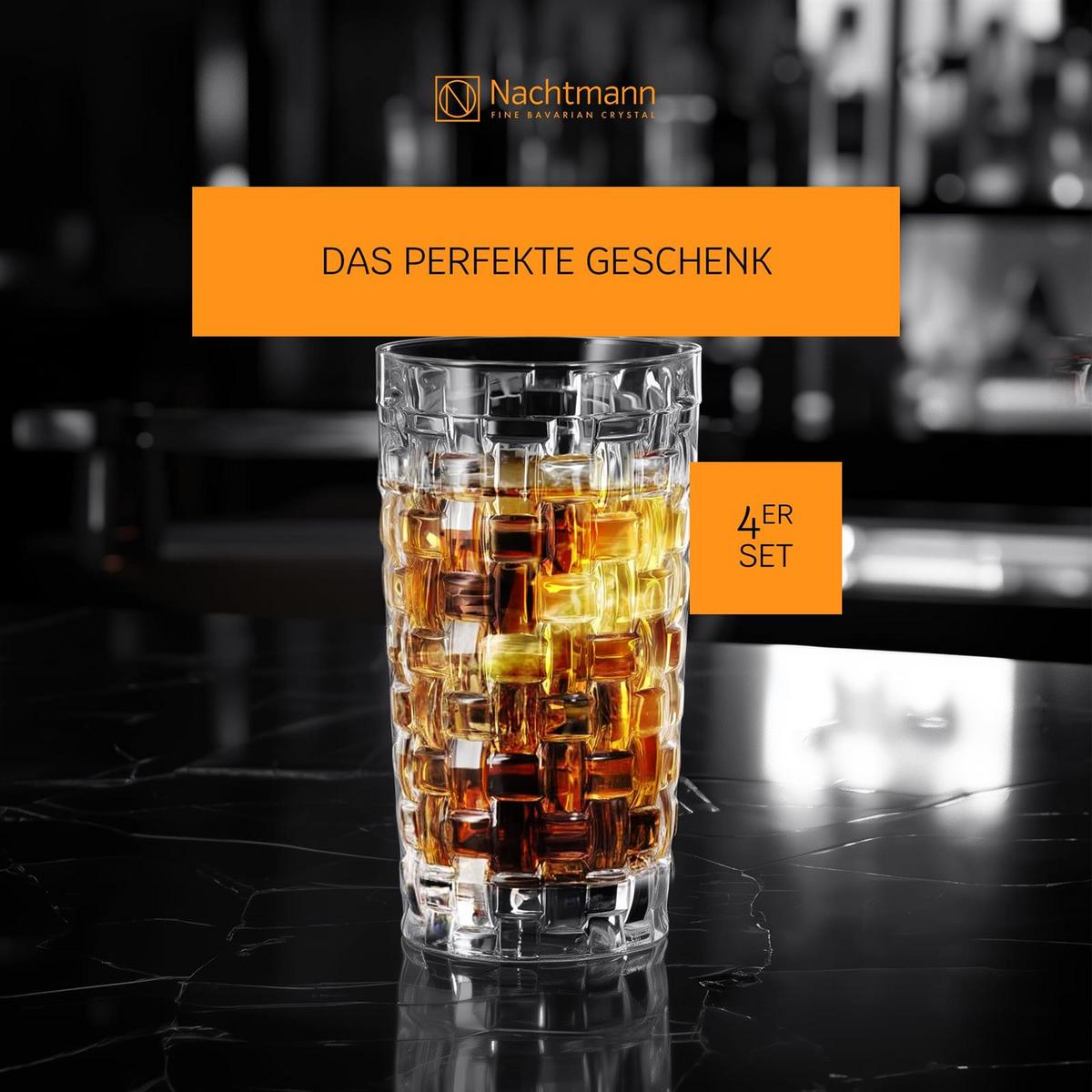 LONGDRINKGLÄSER Bossa Nova transparent 395 ml 4er Set - Transparent, Glas (0.001L) - Nachtmann