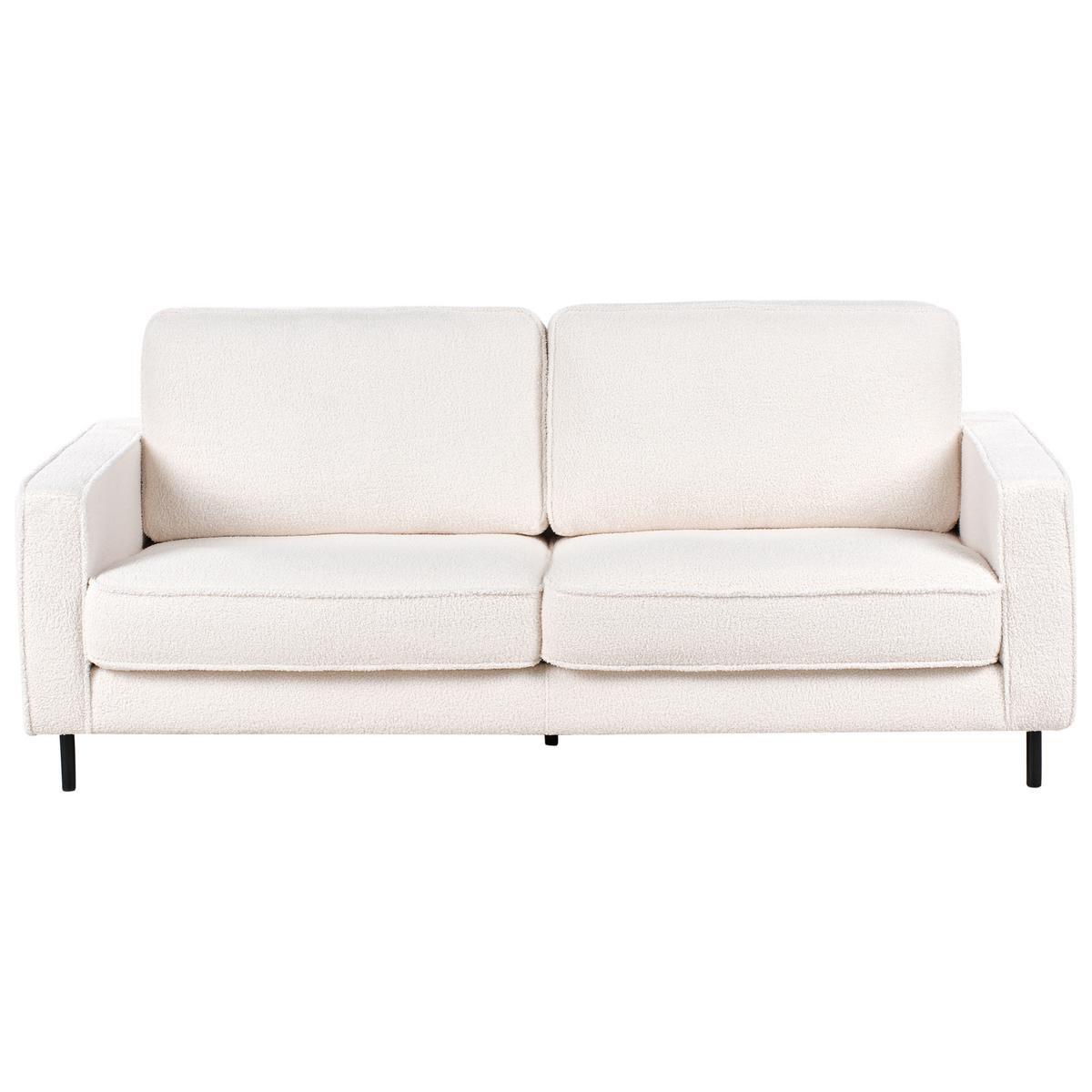 SOFA-SET 4-Sitzer Bouclé Weiß Savalen - Schwarz/Weiß, Textil (204/87/91cm) - Beliani