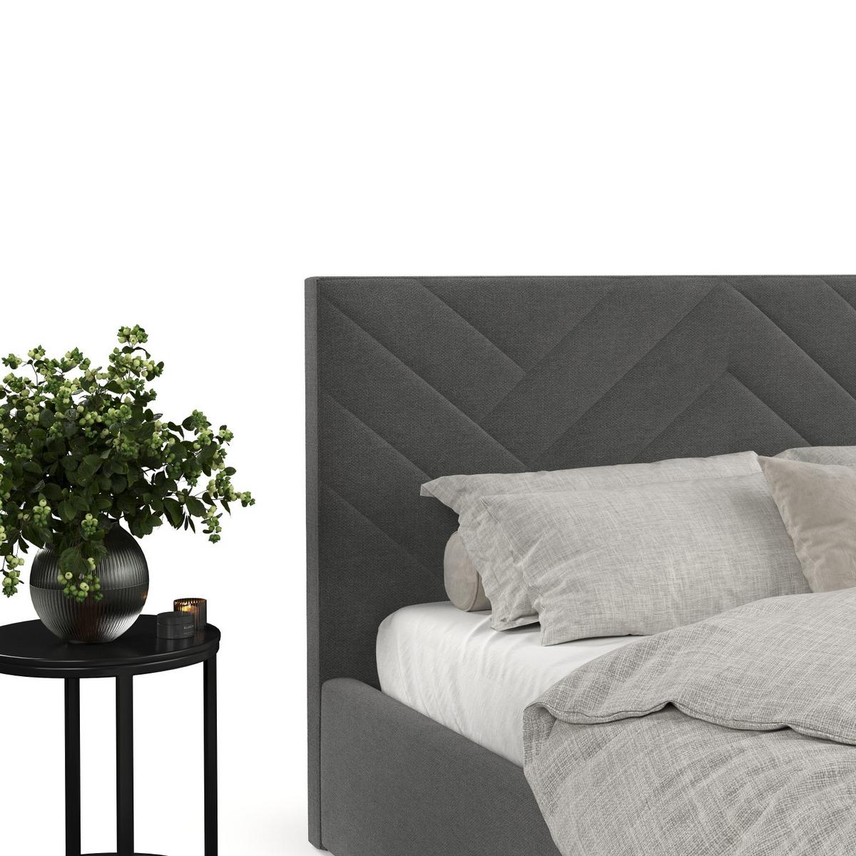 POLSTERBETT Arco 140/200 cm Anthrazit im Asti Stoff - Anthrazit/Schwarz, Holz/Holzwerkstoff (140/200cm) - AltaBeds