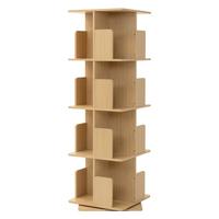 BÜCHERREGAL Kinder mit 4 Ebenen Eiche 40x124,5x40 cm Drehbar 360 Grad - Beige, Holzwerkstoff (40/124.5/40cm) - ML-DESIGN