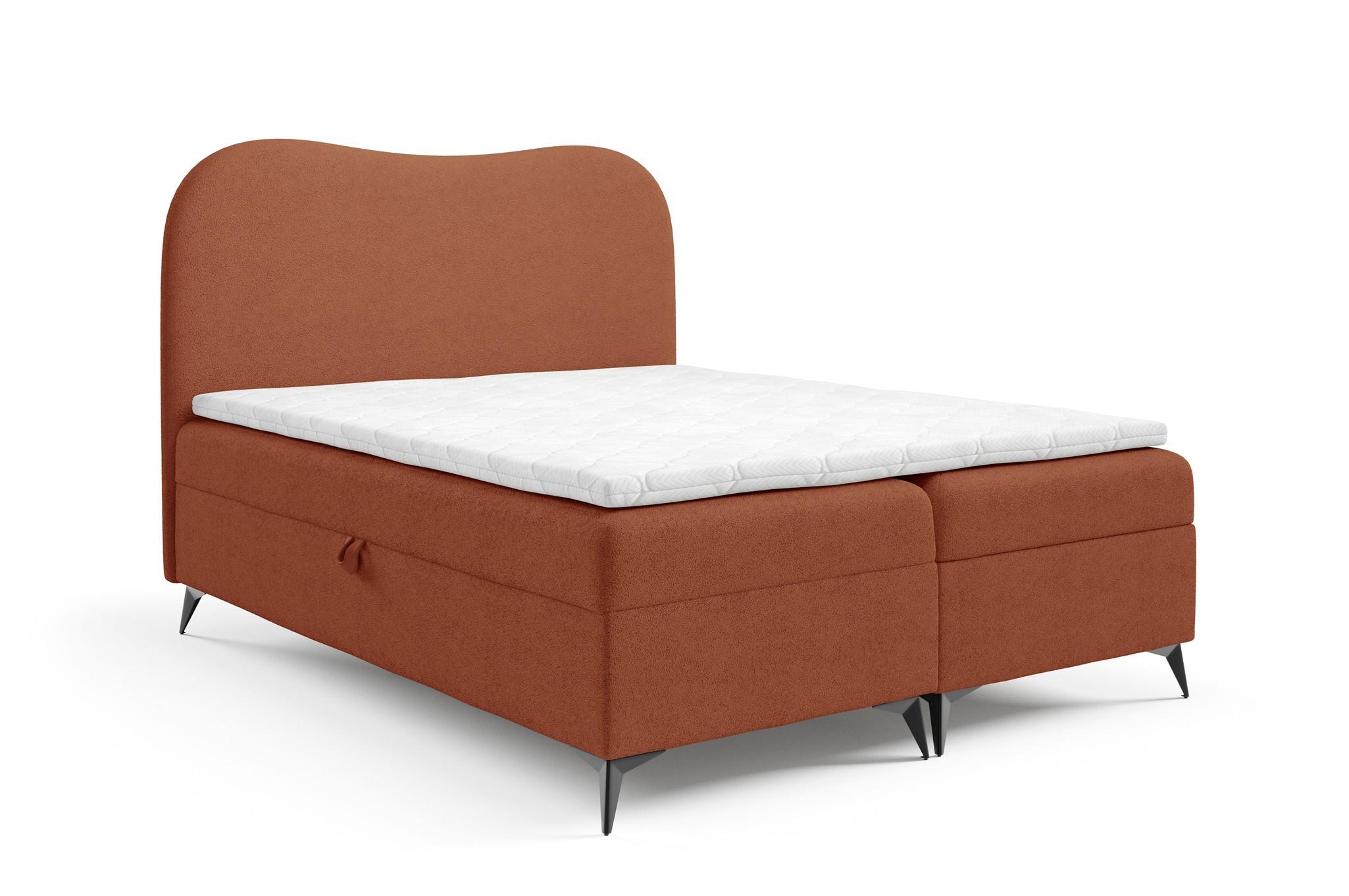 BOXBETT Blair Premium - Rotbraun, Holzwerkstoff/Textil (160/200cm) - Fun Möbel