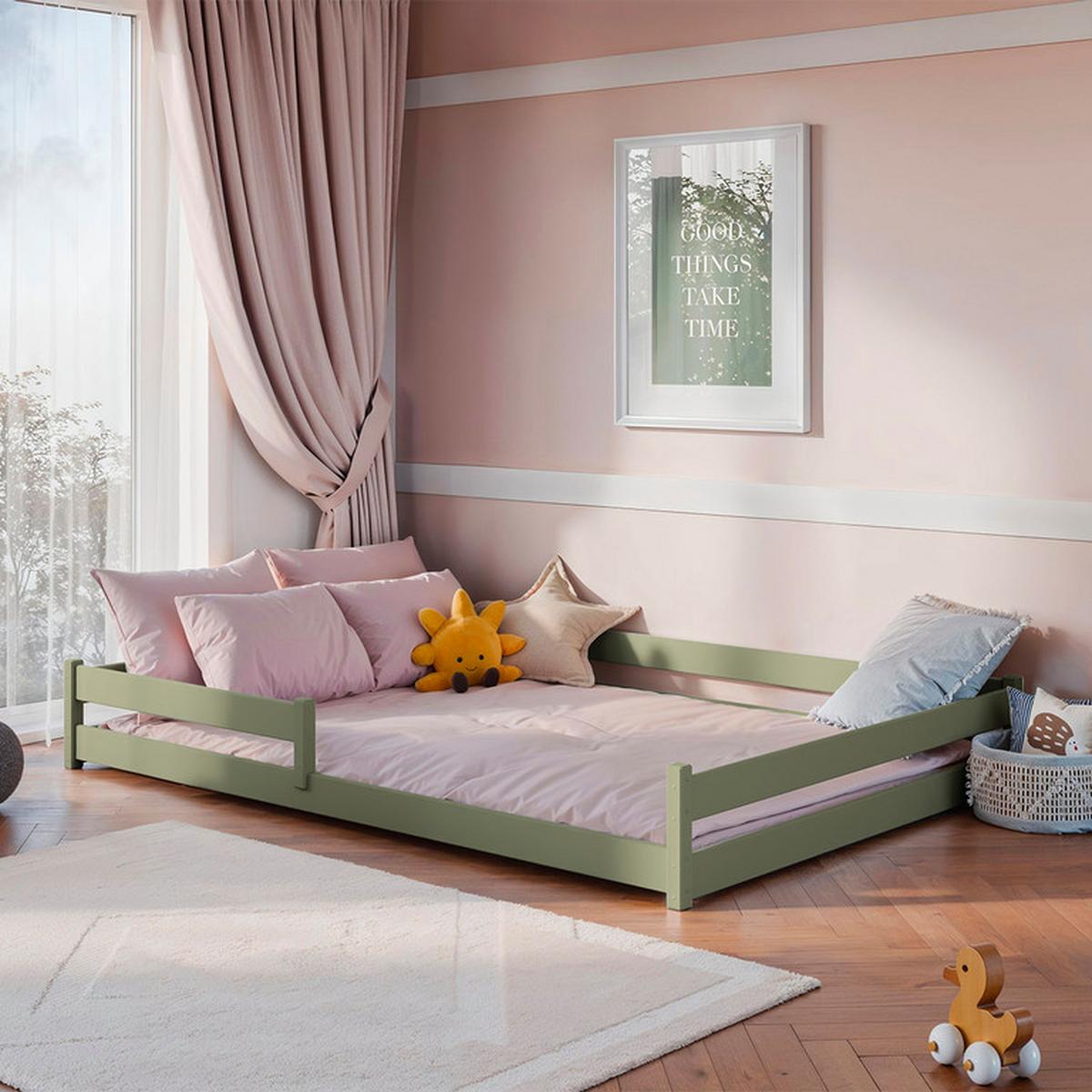 BETT 140/200 Lily Olive - Grün, Holz (140/200cm) - Petits-meubles