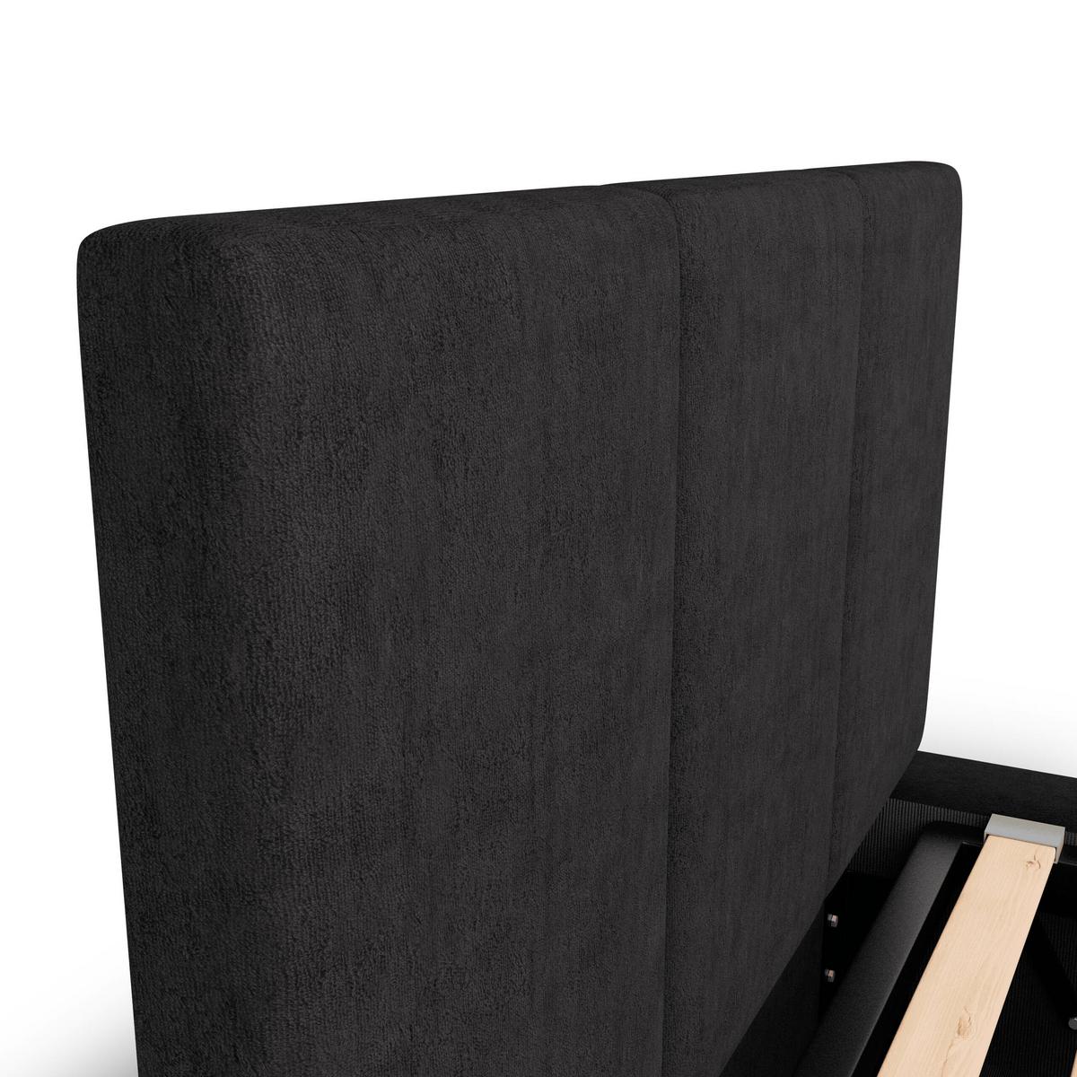 POLSTERBETT für Schlafzimmer Bett mit Stauraum Graphit 90x200 - Graphitfarben, Holzwerkstoff/Metall (90/200cm) - Muralo