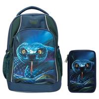 SCHUL-SET SCHLANGE Adventure World blau-grün - Blau/Grün, Textil (2/2cm) - Depesche Germany