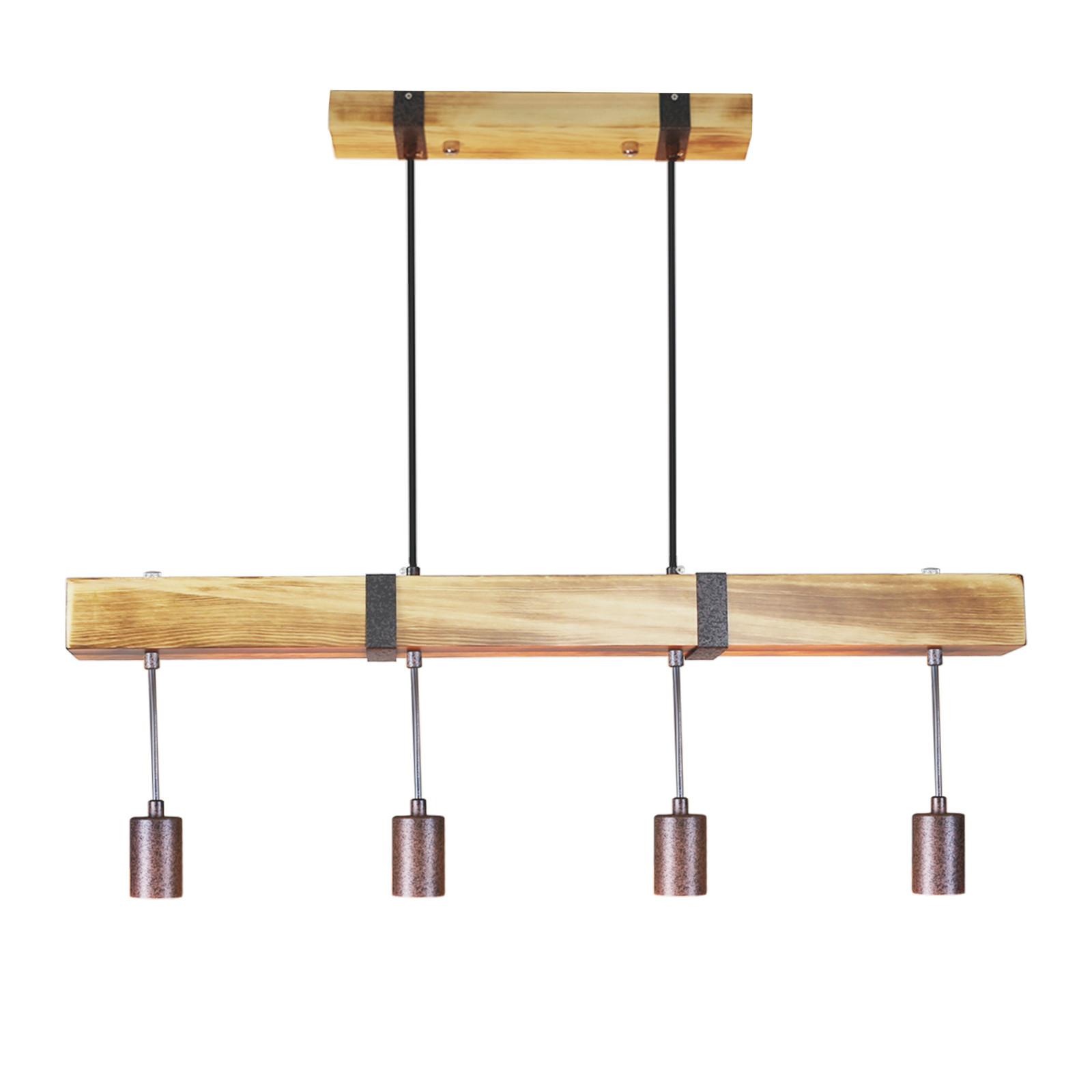 PENDELLEUCHTE Claudia 4-flammig 80/6/6 cm - Braun, Holzwerkstoff (80/6/6cm) - Nettlife