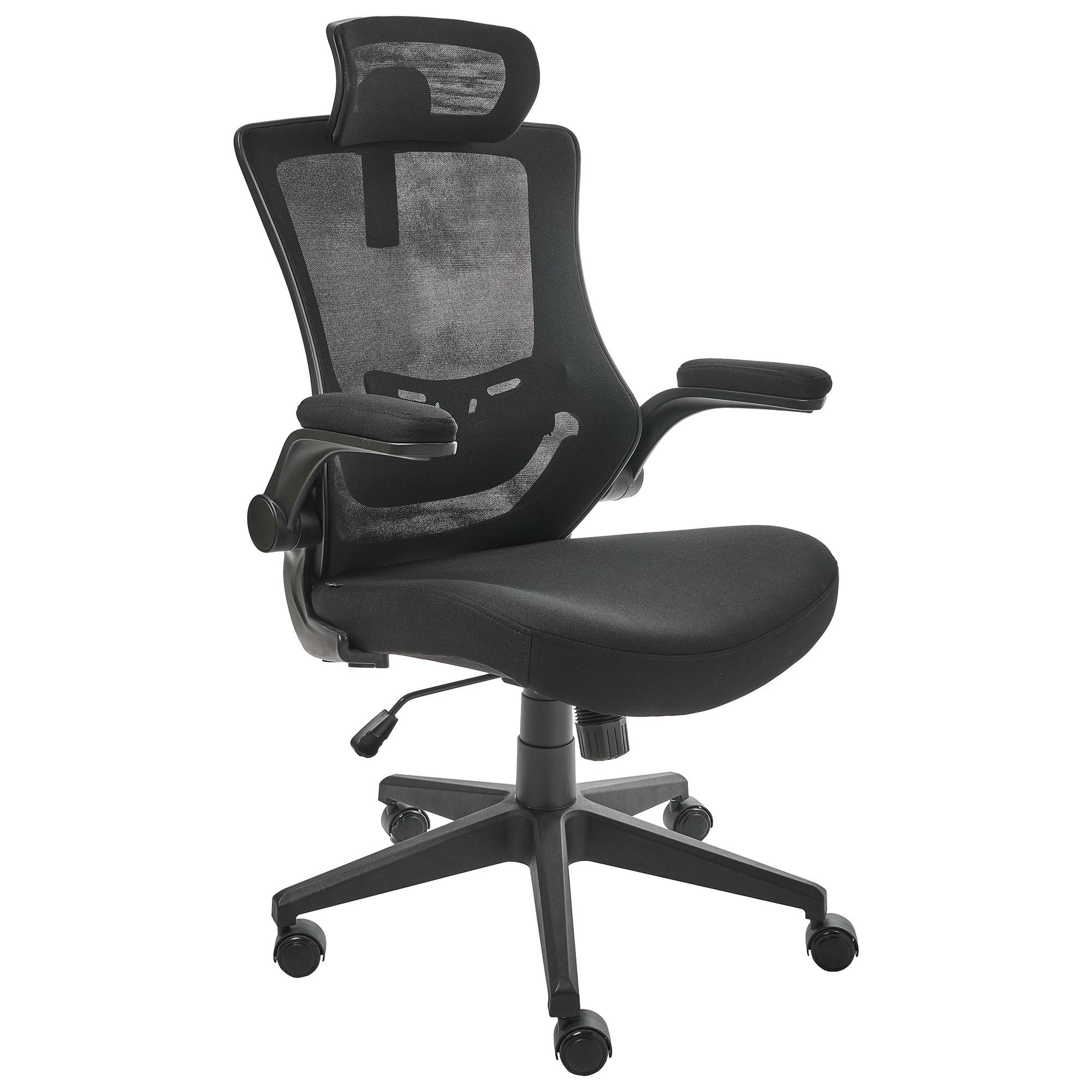 BÜROSTUHL Schwarz Paladin - Schwarz, Textil (52/96/56cm) - Beliani