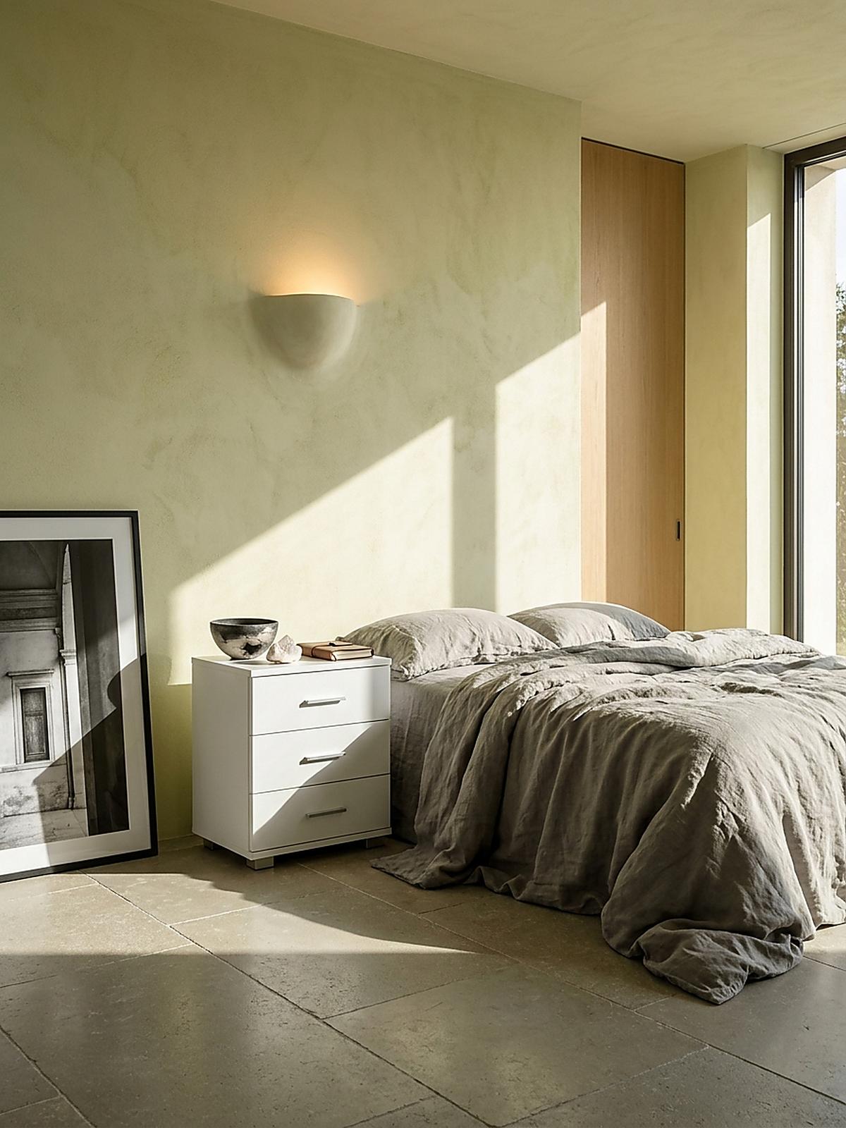 NACHTKONSOLE Holz mit 4 Standfüßen ANAPO, Weiß 45x34x54 cm - Silberfarben/Weiß, Holz/Kunststoff (45/54/34cm) - KADIMA DESIGN