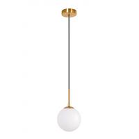 PENDELLEUCHTE Myrith 15/15/150 cm - Goldfarben/Weiß, Glas/Metall (15/15/150cm) - ZMH