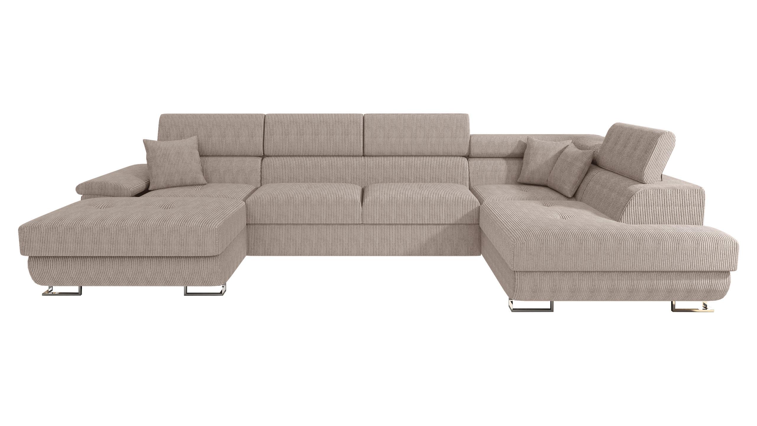 WOHNLANDSCHAFT Cotere Bis Cord, Seite: Rechts - Sahara, Holz/Textil (345/91/202cm) - MIRJAN24