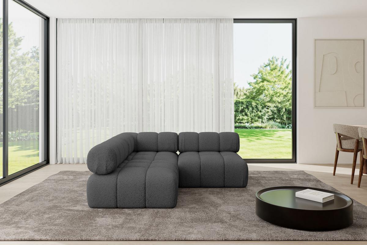ECKSOFA modulares Sofa Samaro-L1 - 190x190x70 cm Grau Bouclé - Grau, Holzwerkstoff/Textil (190/190cm) - ALTDECOR