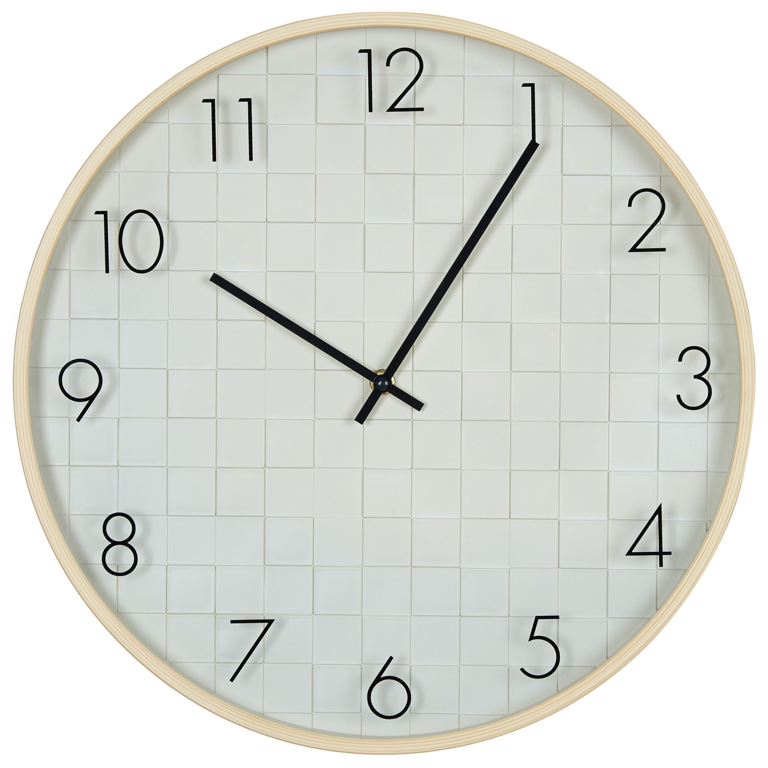 WANDUHR Weiß Creuse - Hellbraun/Weiß, Kunststoff (40/40/4cm) - Beliani