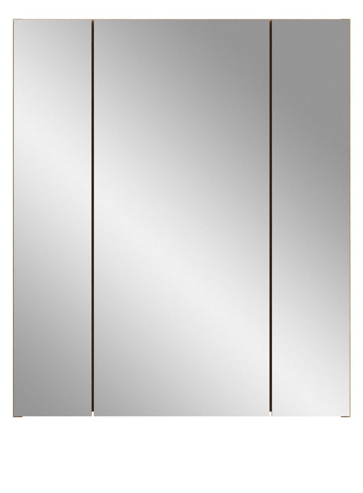 SPIEGELSCHRANK Artisan Eiche, Badschrank 3-türig, 60 x 70 cm - Eiche Artisan, Glas/Holzwerkstoff (60/70/18cm)