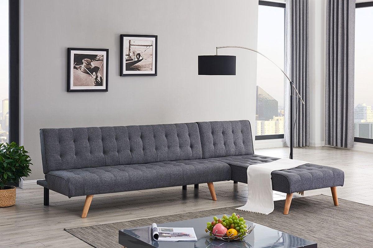 ECKSOFA Anthrazit - Dunkelgrau/Anthrazit, Textil (256/176cm) - MCW