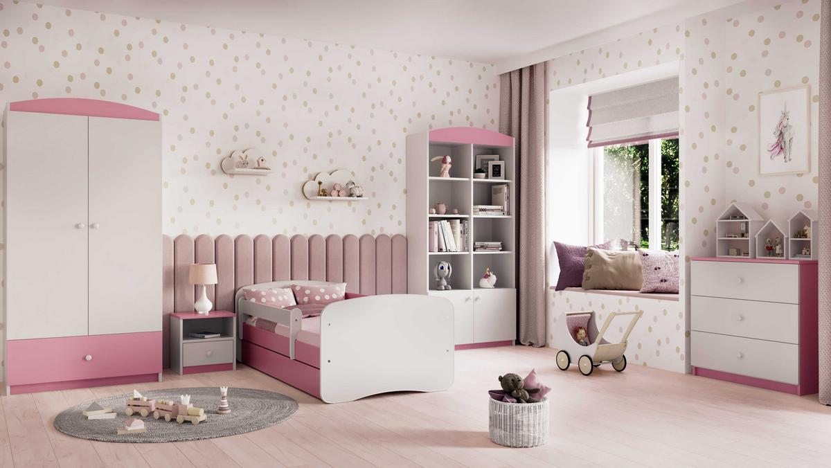 KINDERKLEIDERSCHRANK Basic - Hellrosa, Holzwerkstoff (90/175/52cm) - RAUMHIRSCH FURNITURE
