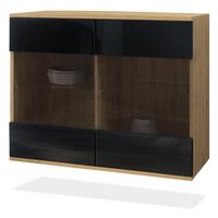 KOMMODE Bari Schwarz Hochglanz - Schwarz Hochglanz, Holzwerkstoff (92.5/73.5/35cm) - Vladon