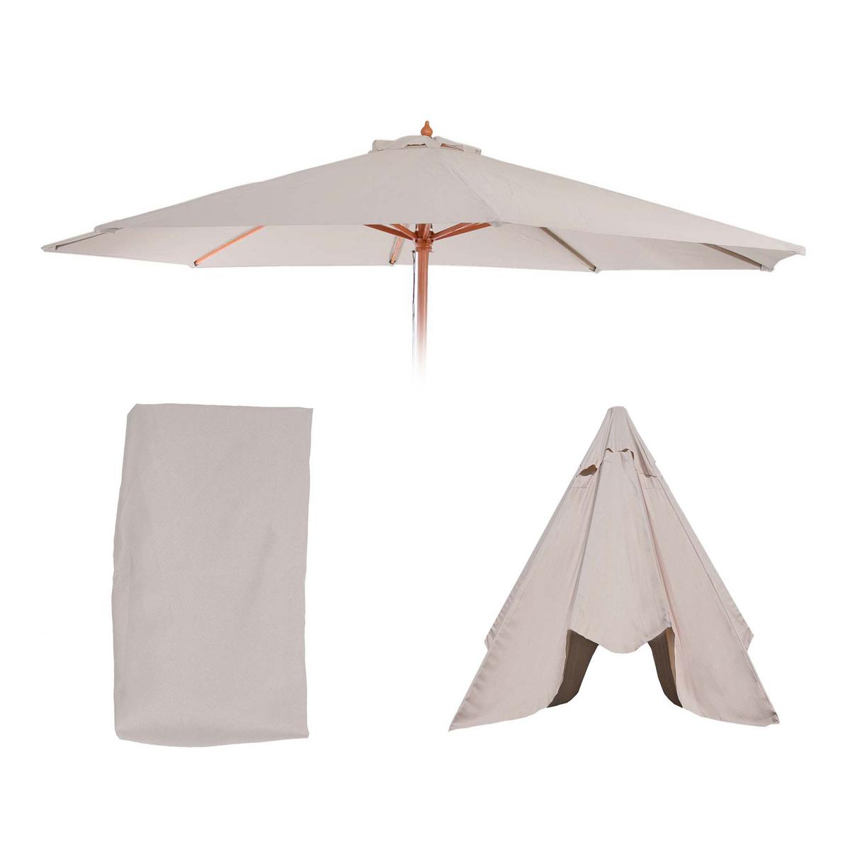 ERSATZ-BEZUG FÜR SCHIRM Cremeweiß - Weiß, Textil (350/350cm) - MCW