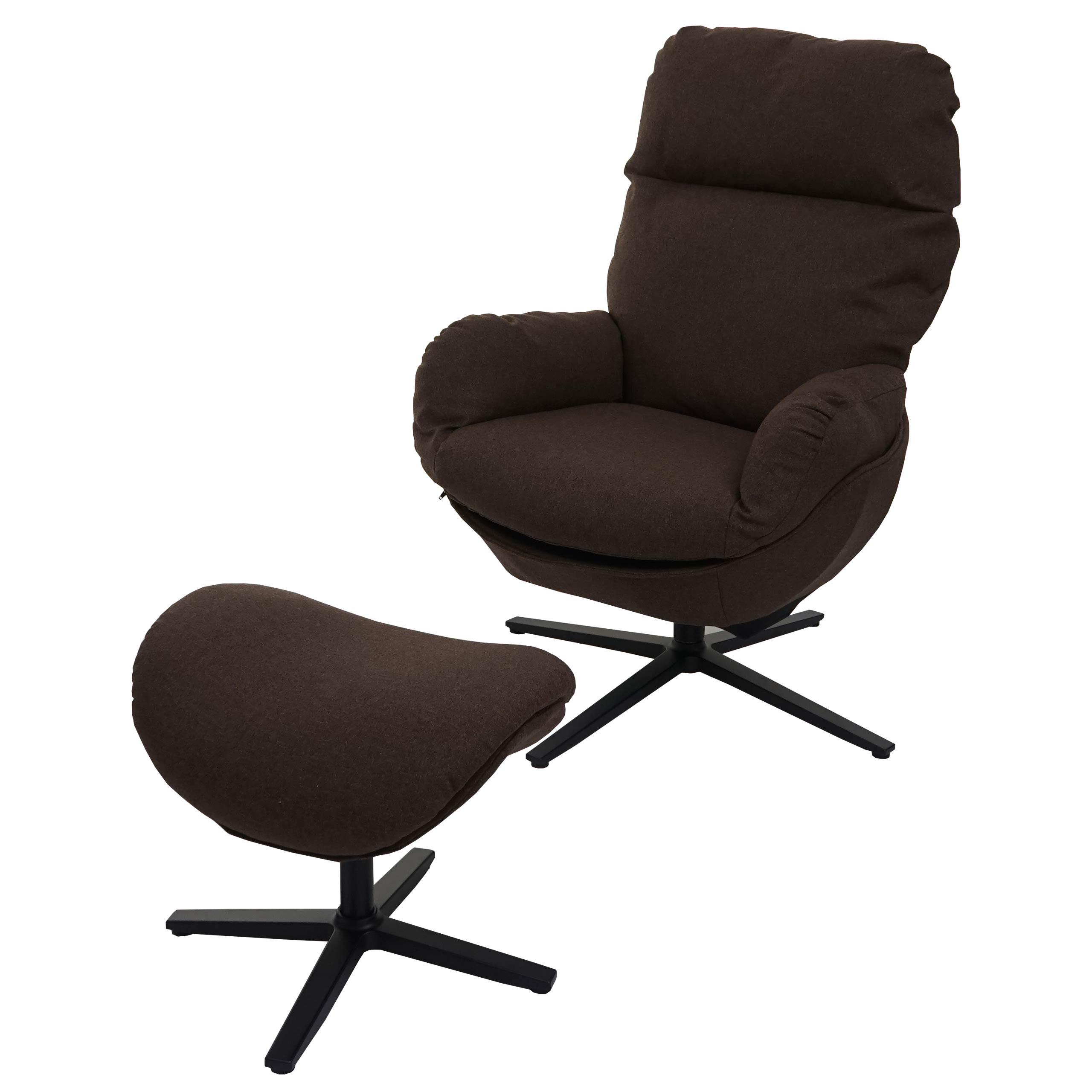 RELAXSESSEL + HOCKER Braun - Braun, Textil (72/101/73cm) - MCW