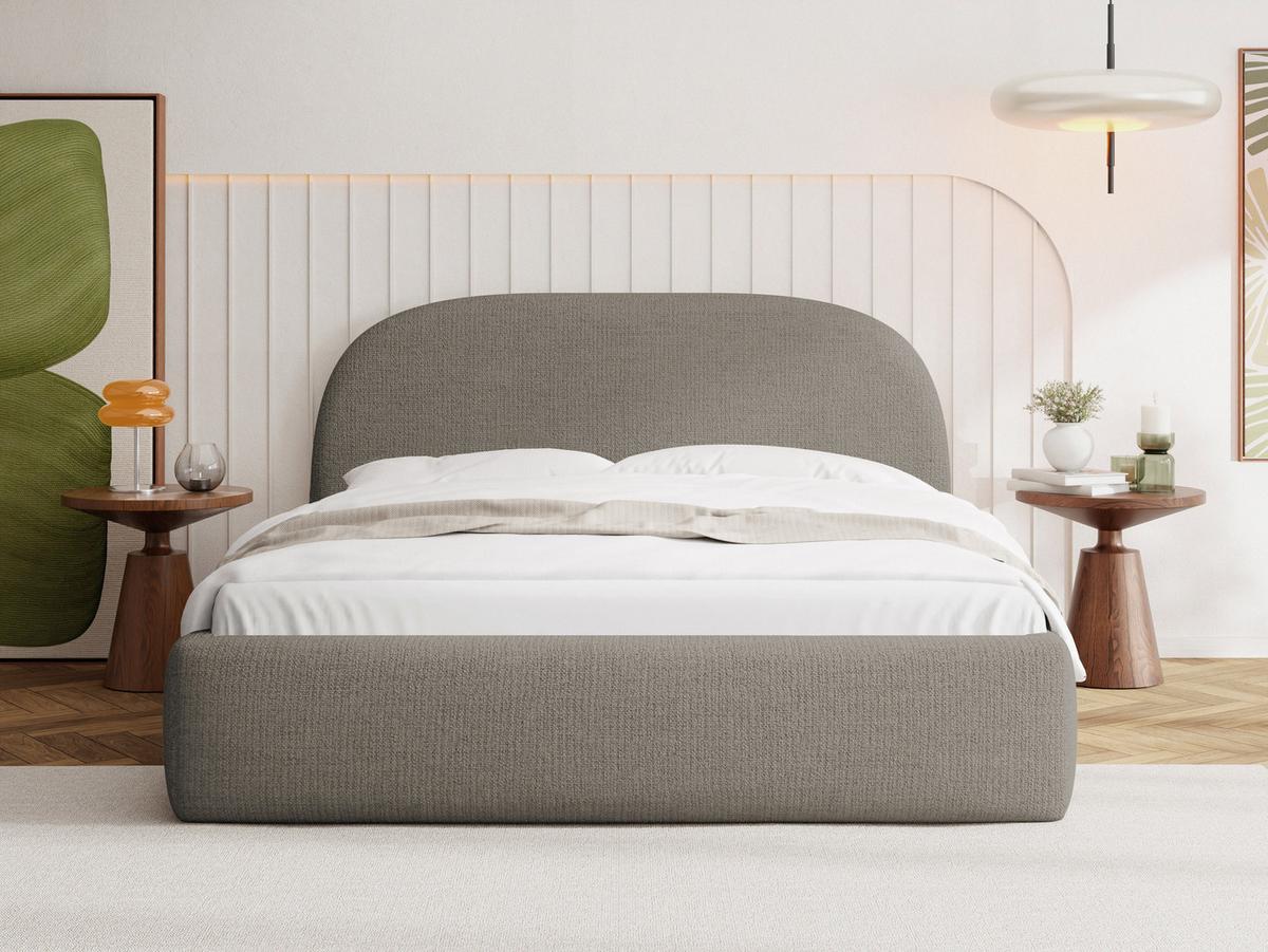 POLSTERBETT Puro mit Bettkasten & Metall-Lattenrost in Taupe Chenille 120x200 cm - Taupe/Beige, Kunststoff/Textil (120/200cm) - WFL GROUP