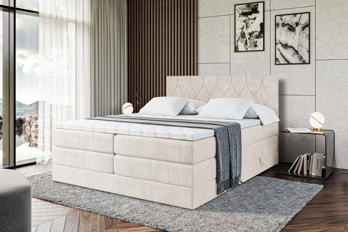 BOXSPRINGBETT VELANTO-BZ KING - 140 x 200 - H3/H4 - Ecru - Ecru, Holzwerkstoff (140/200cm) - ALTDECOR