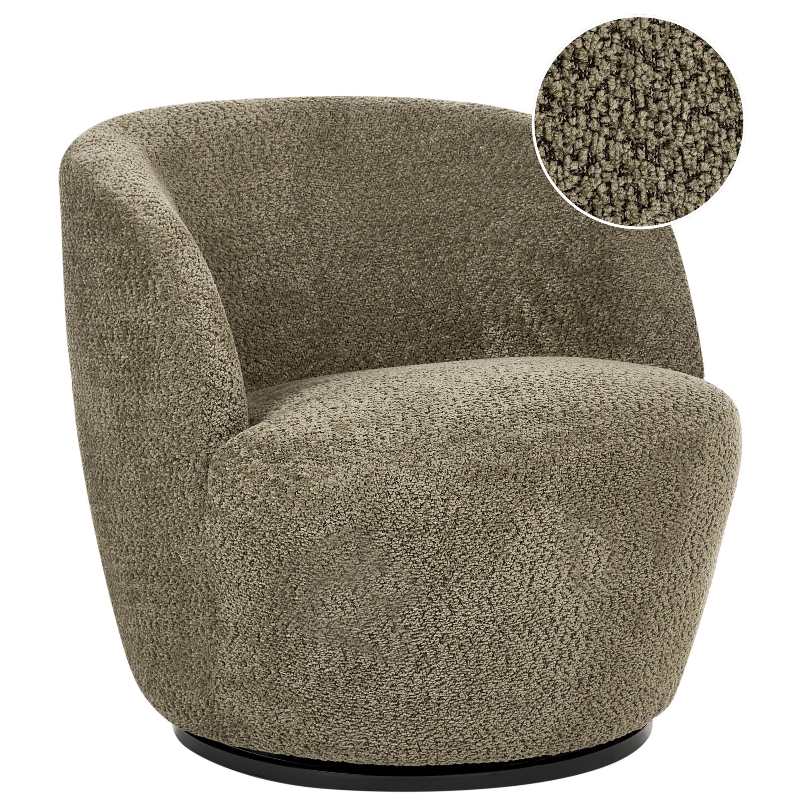 DREHSESSEL Chenillegewebe Dunkelgrün Kuolpa - Grün, Textil (67/69/75cm) - Beliani