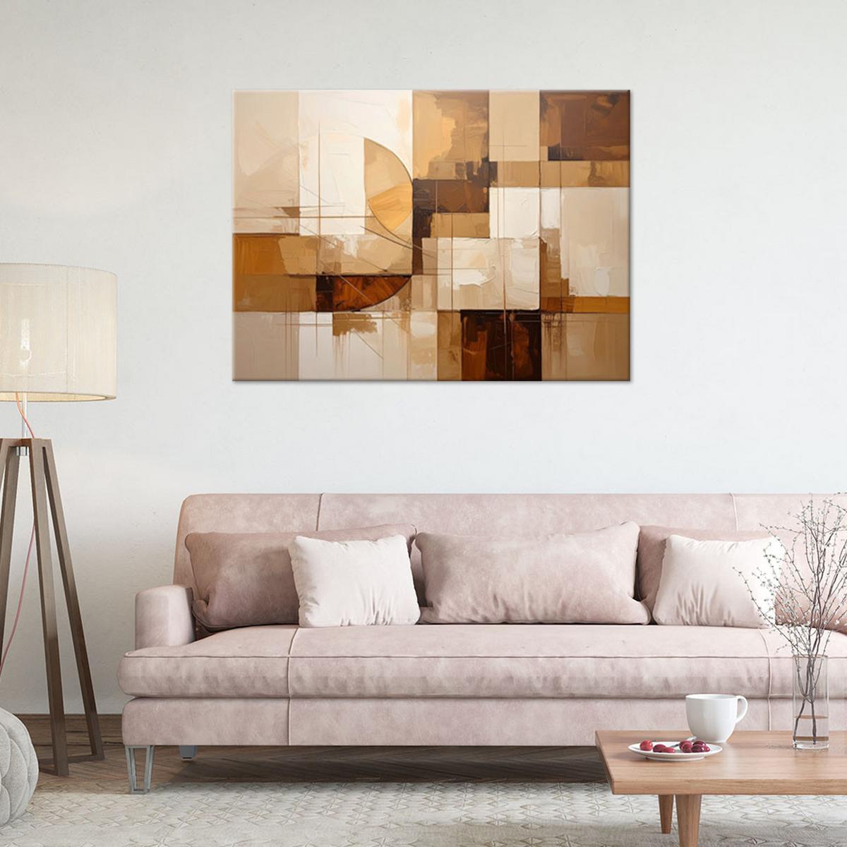 LEINWANDBILD 3D und geometrisch 60x40cm - Beige, Textil (60/40cm) - Feeby