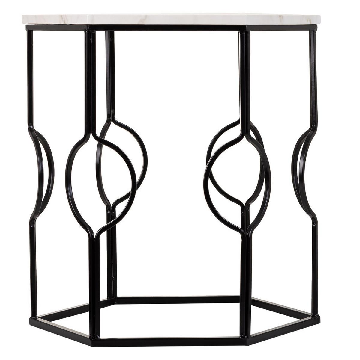 TISCH aus Metall, schwarz, 2-tlg. - Weiß, Metall (39/39/57cm) - Wanderlust