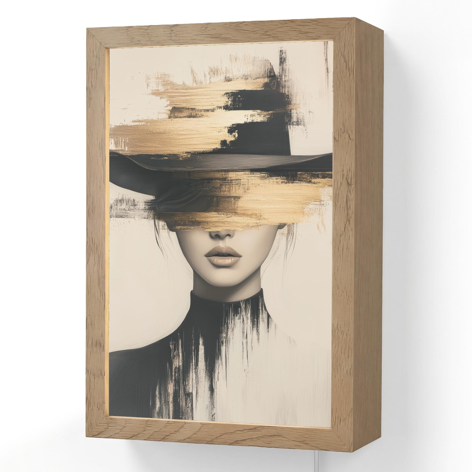 WANDLEUCHTE Frau - Hut - Farbe 20x30 cm - Creme, Holzwerkstoff (20/30/8cm) - OnlyWow